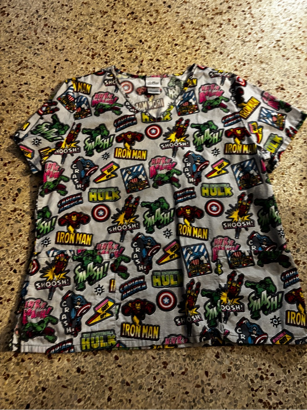 Marvel Avengers Graphic scrub top large